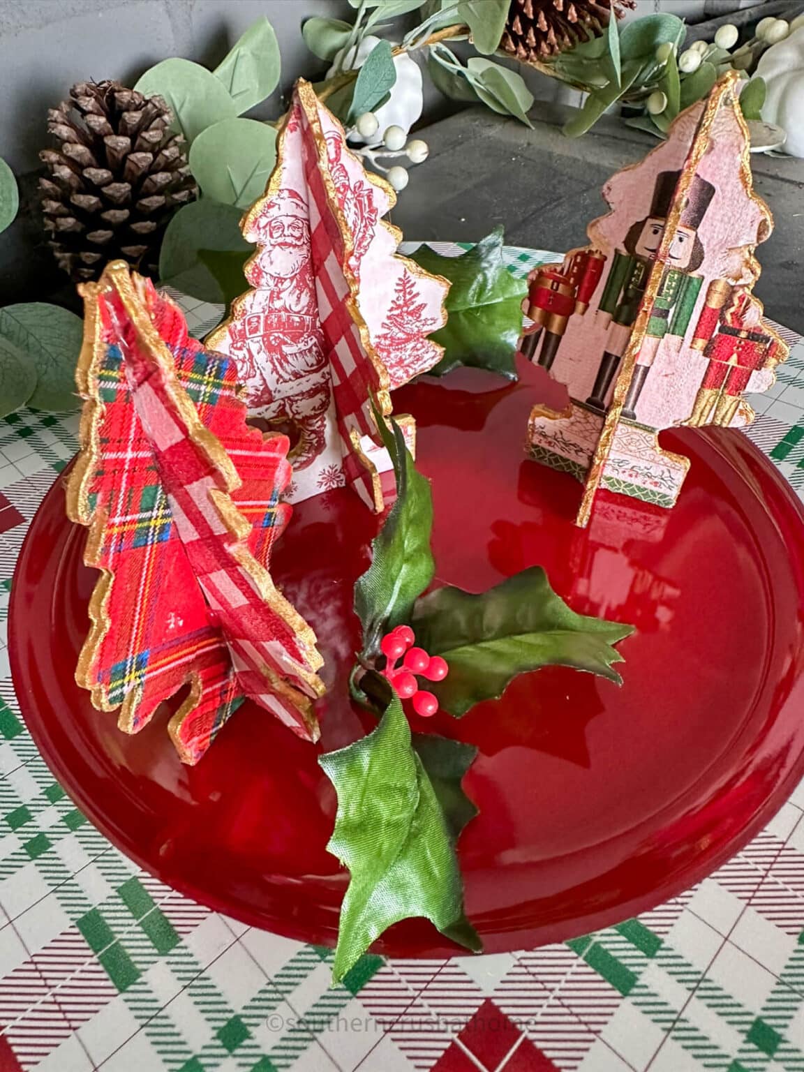Dollar Tree Tabletop Christmas Tree Craft Southern Crush at Home
