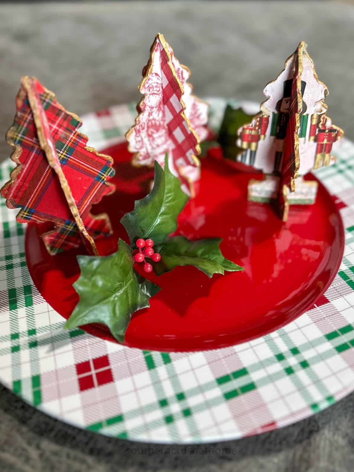 another view of dollar tree tabletop christmas trees