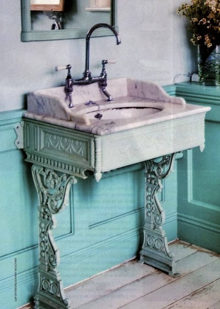 vintage sewing machine sink