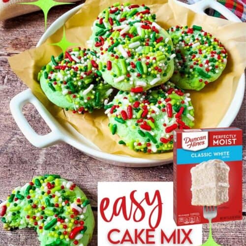Cake Mix Christmas Sprinkle Cookies PIN