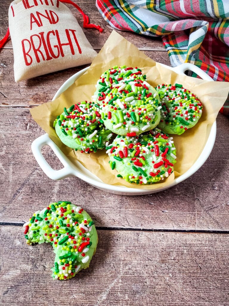 another view of cake mix christmas sprinkle cookies