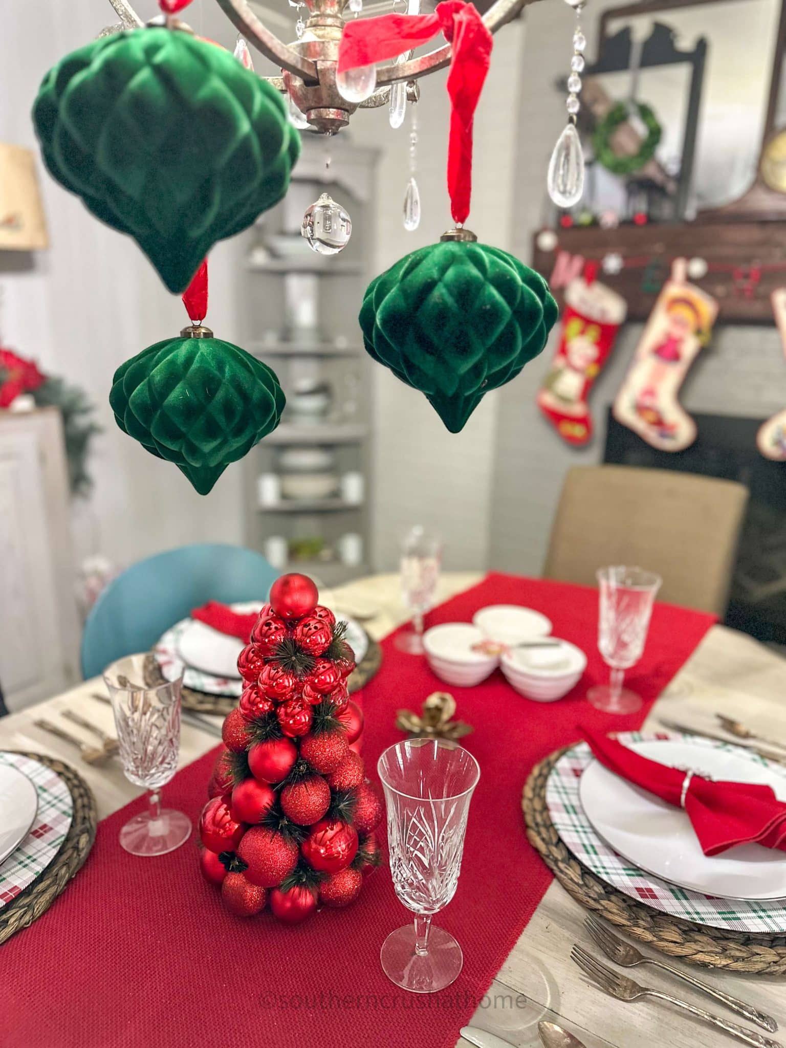 Dollar Store Ornament Tree DIY centerpiece