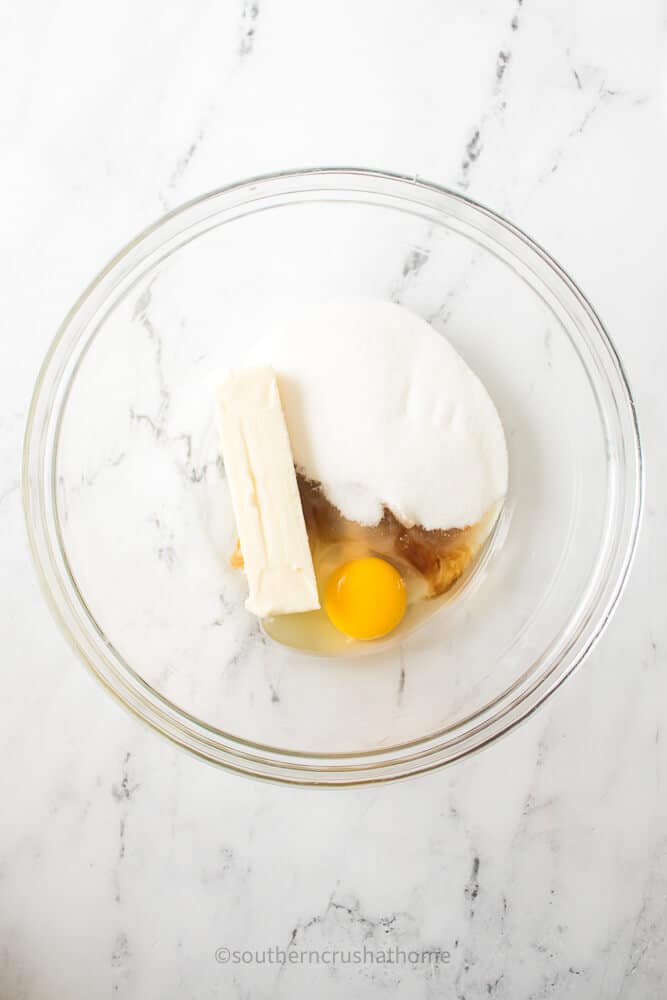 creamed ingredients in bowl