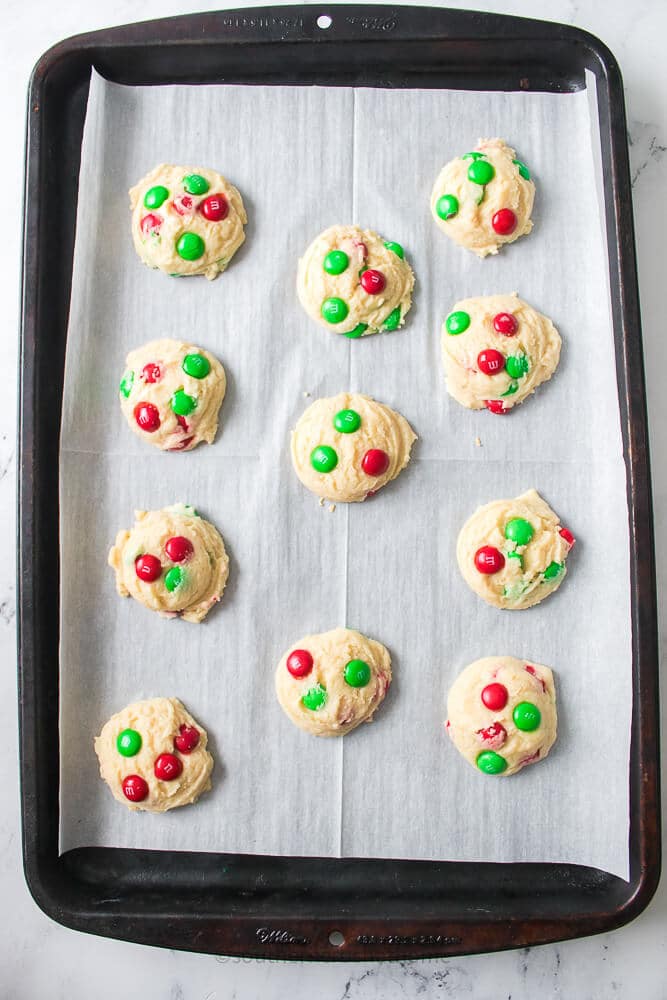 baked m&m cookies