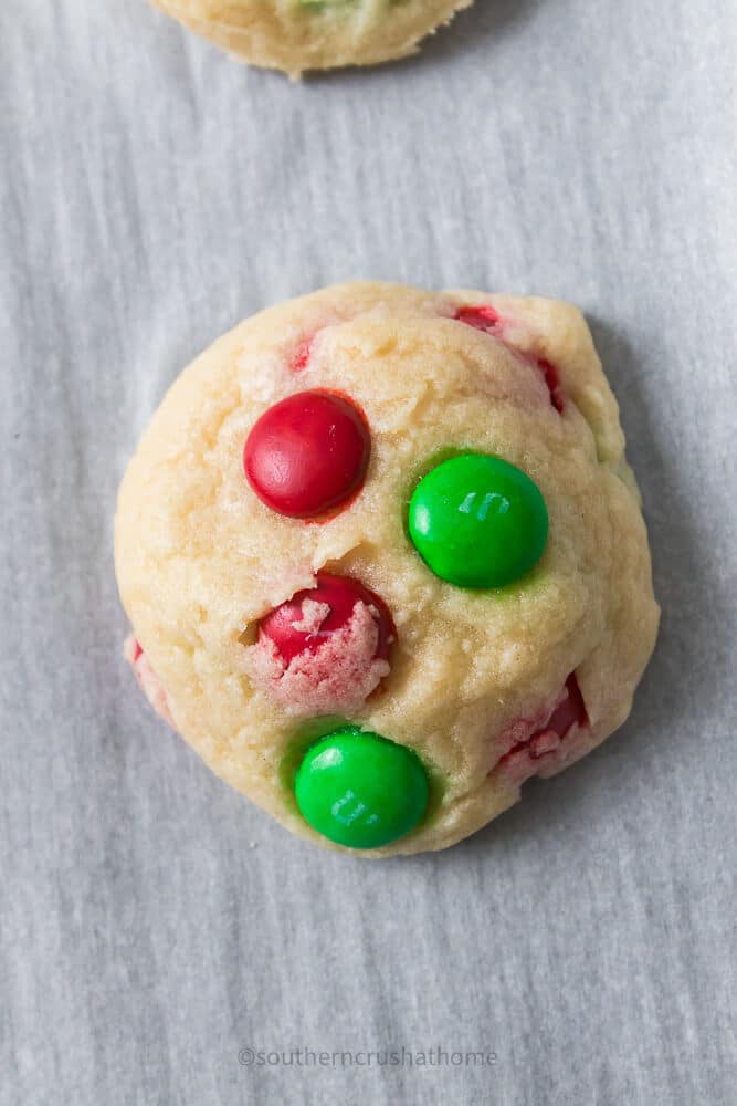 baked M&M Christmas Cookie