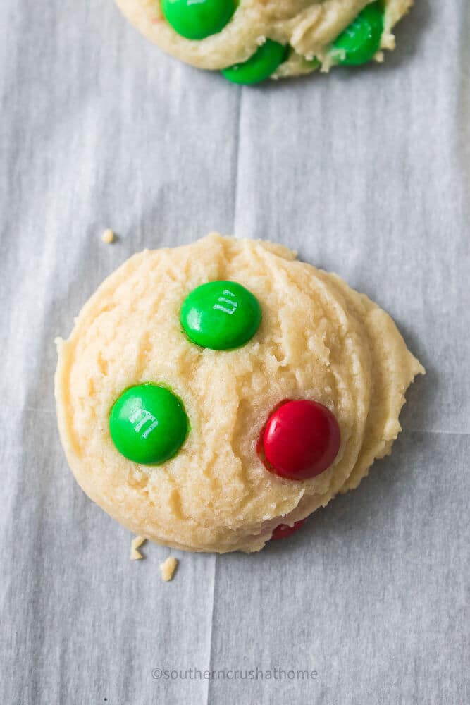 finished M&M Christmas Cookie