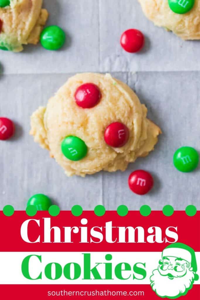 Red and Green M&M Christmas Cookies: Easy Christmas Sugar Cookie Recipe