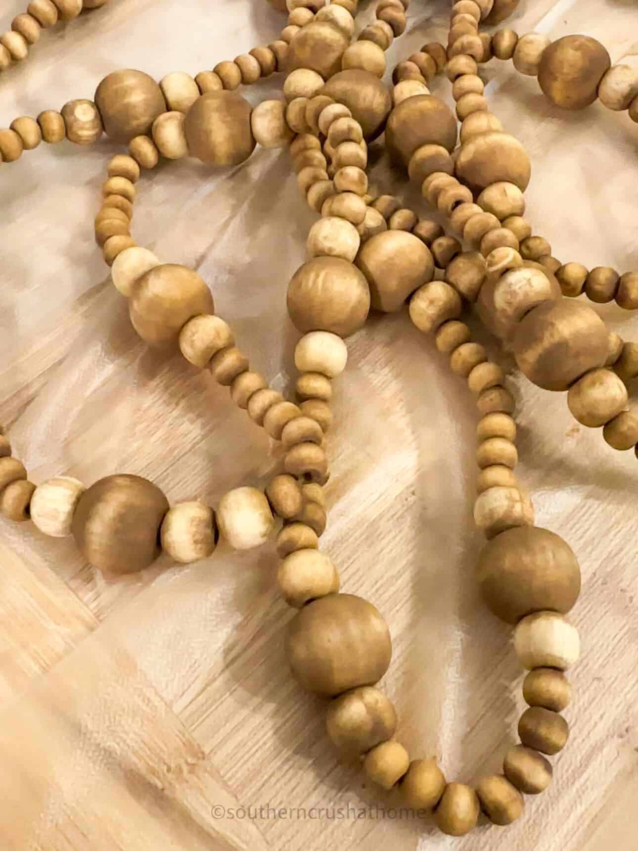 stained wood beads