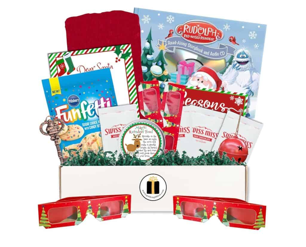Christmas Gift For Family With Kids - A Christmas Eve Box With Christmas Blanket, Christmas Story Book, Cookie Mix  Cutters, Hot Cocoa, Magic Reindeer Food, Magic Santa Key, Magic Jingle Bell  More (Christmas Eve Box)