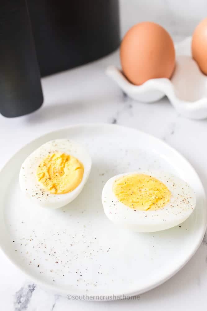 peppered egg halves
