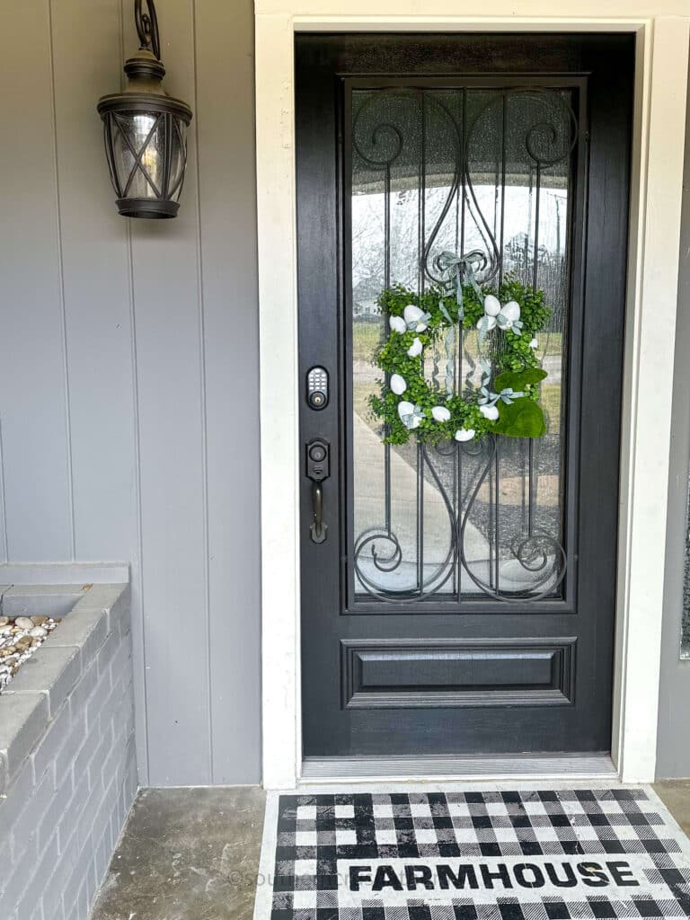 Plastic Easter Egg Easter Wreath on front door