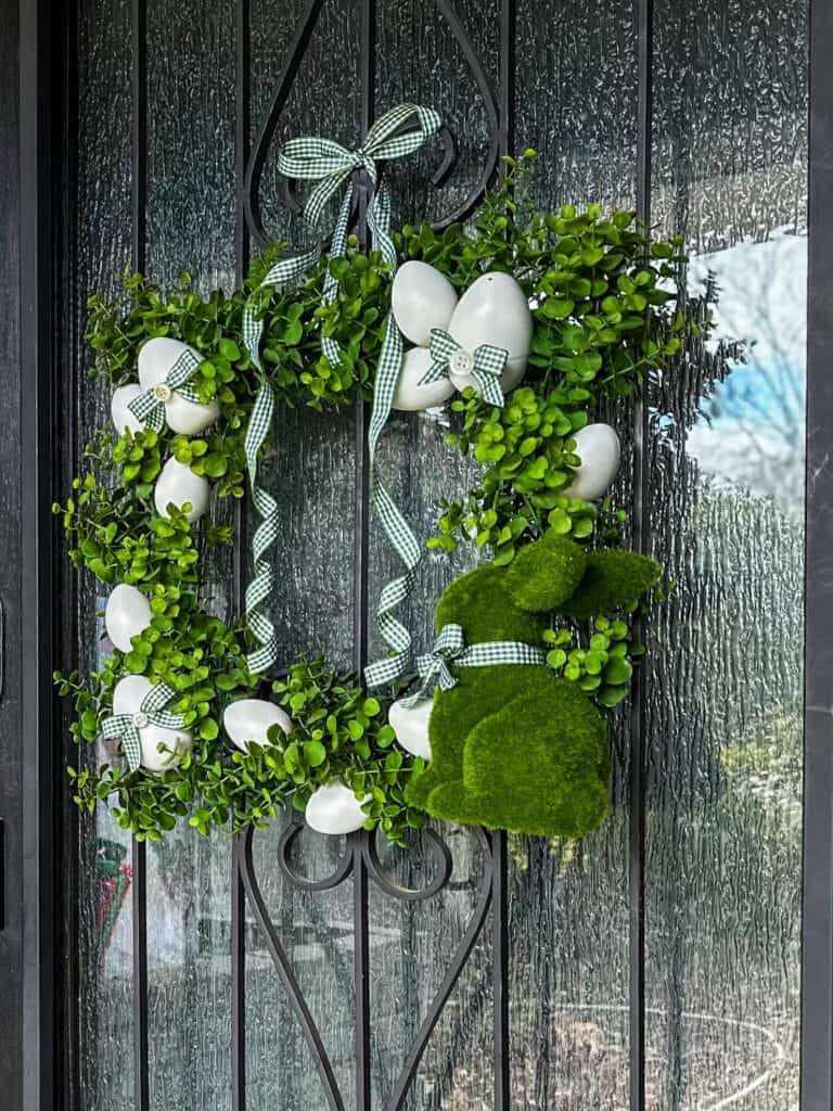 side view of Plastic Easter Egg Easter Wreath