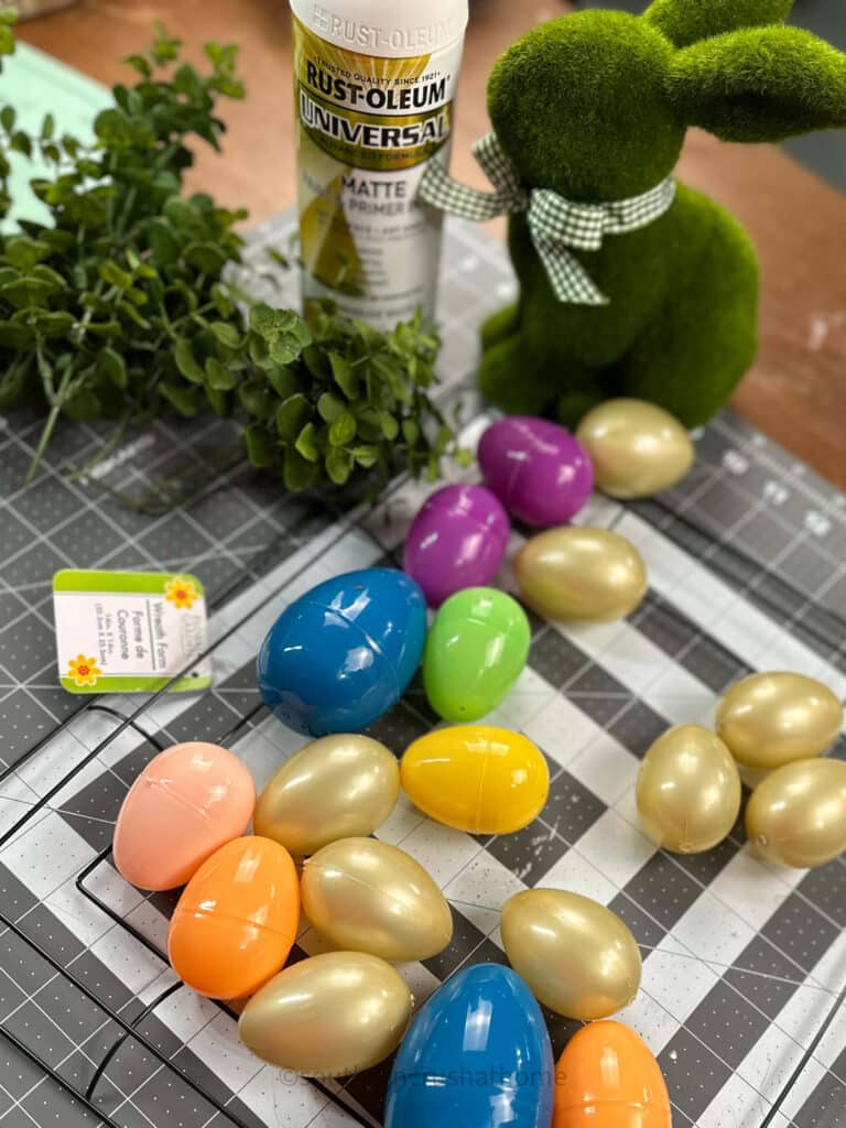 supplies for Plastic Easter Egg Easter Wreath