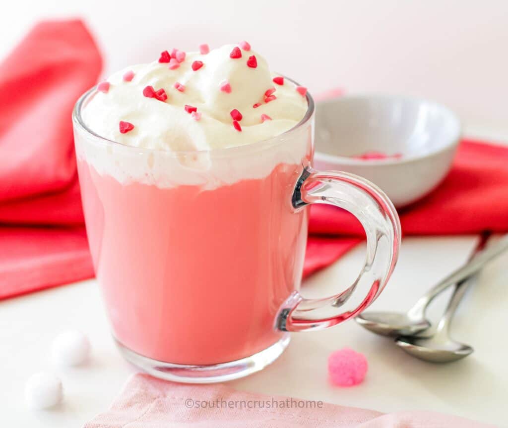 styled Red Velvet Flavor Hot Chocolate