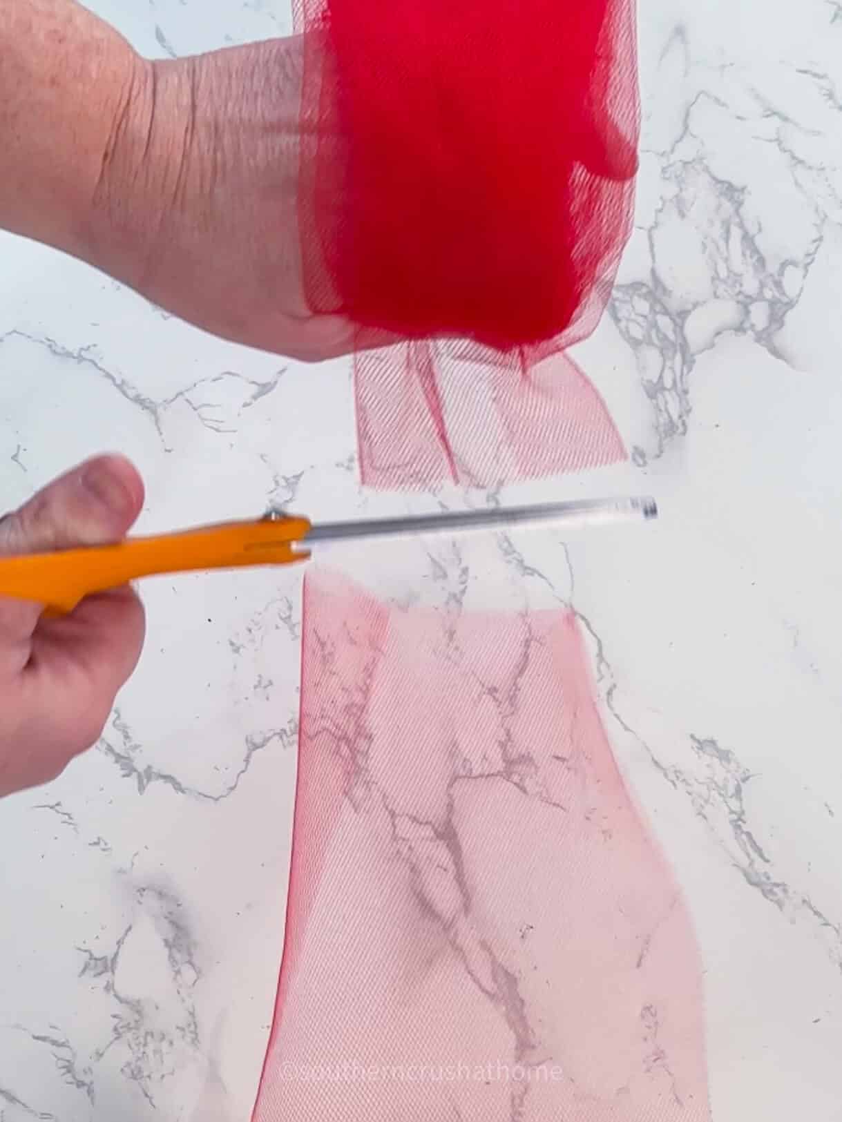 cutting tulle