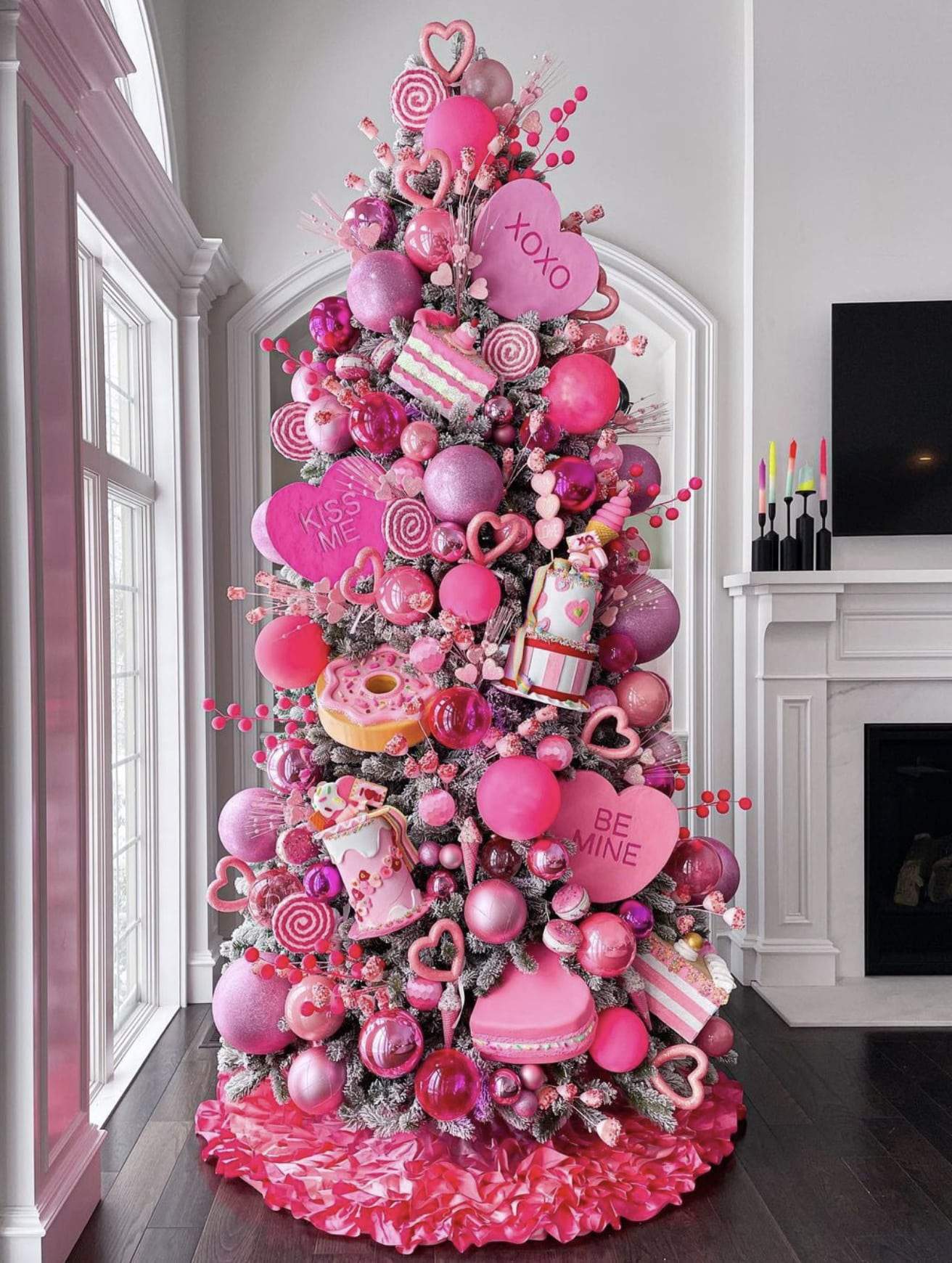 whimsical pink Valentine tree