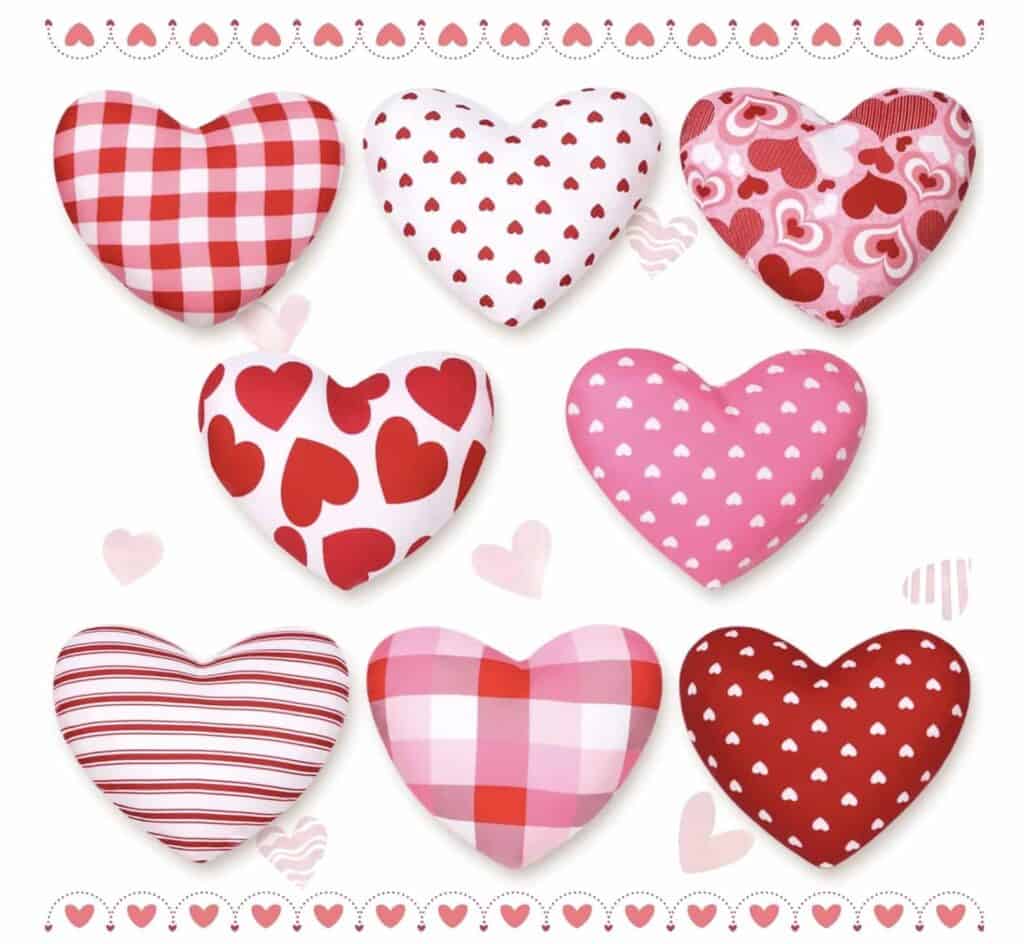 Valentines Day Fabric Hearts
