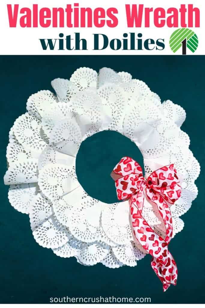 Easy Valentines Wreath with Doilies
