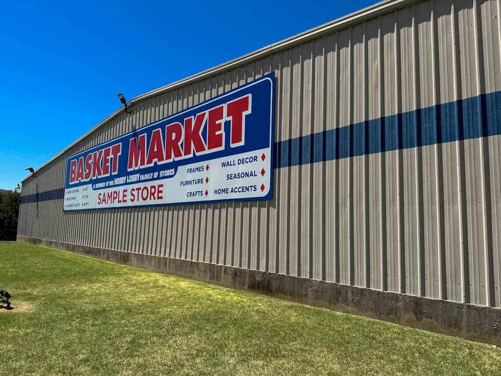 side view of basket market building