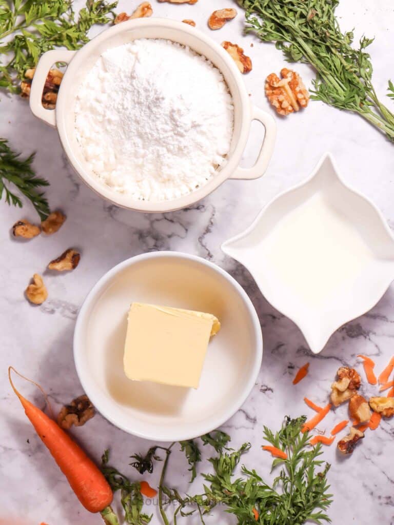 ingredients for carrot cake frosting