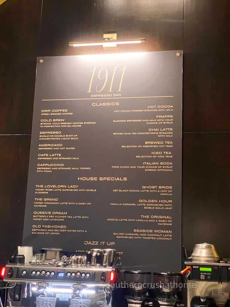 1911 Coffee Shop menu in Grand Galvez