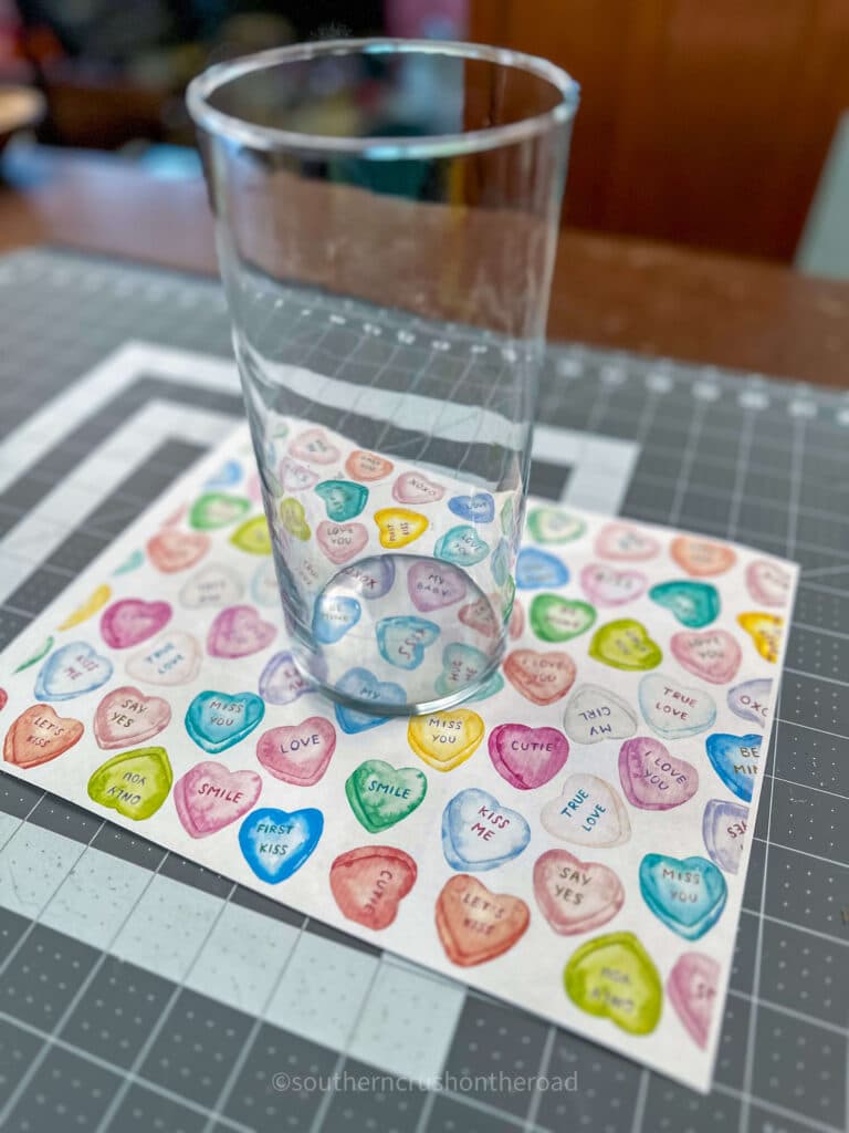 clear glass vase and watercolor conversation hearts printable