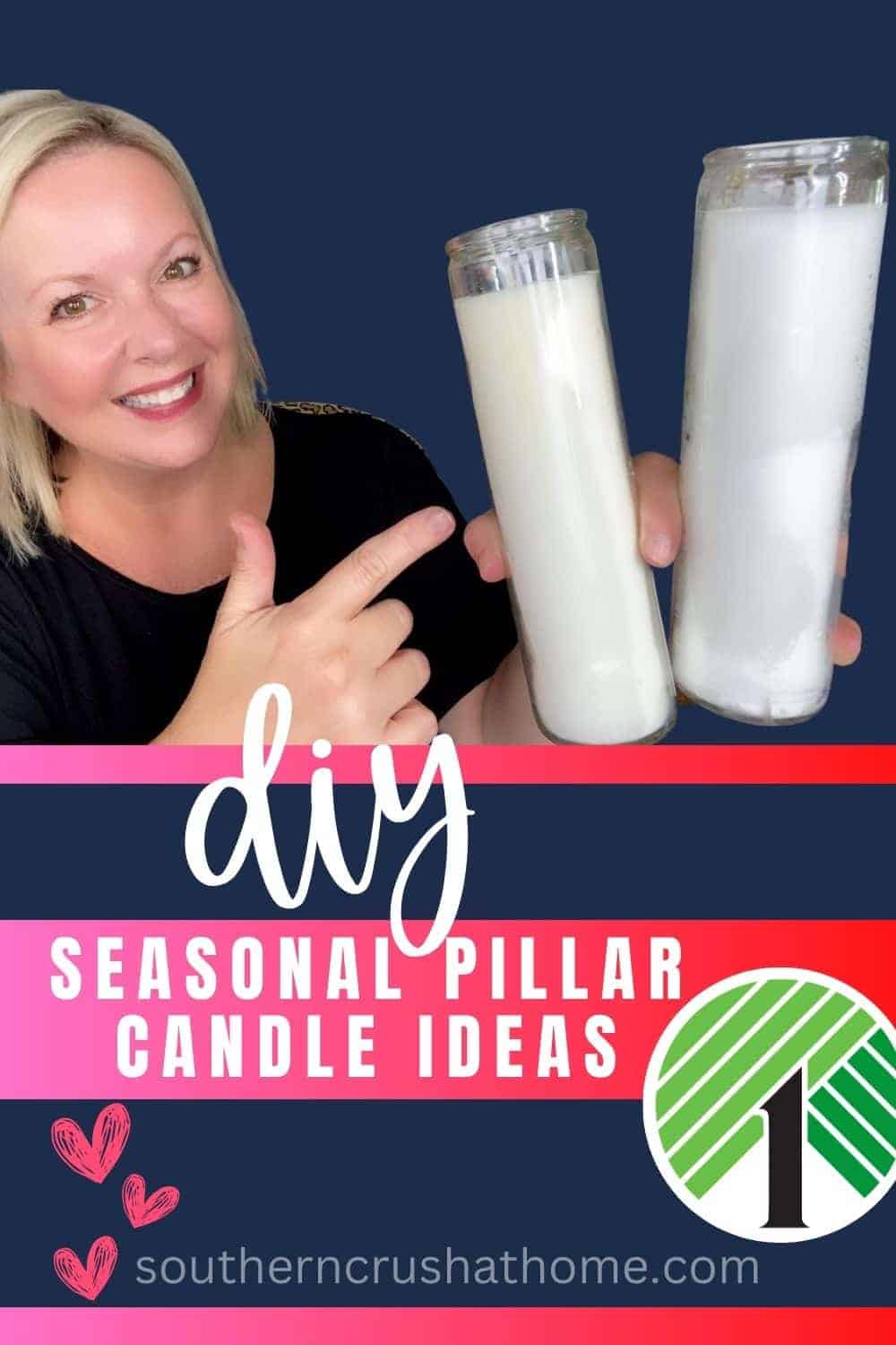 diy seasonal dollar tree pillar candle ideas