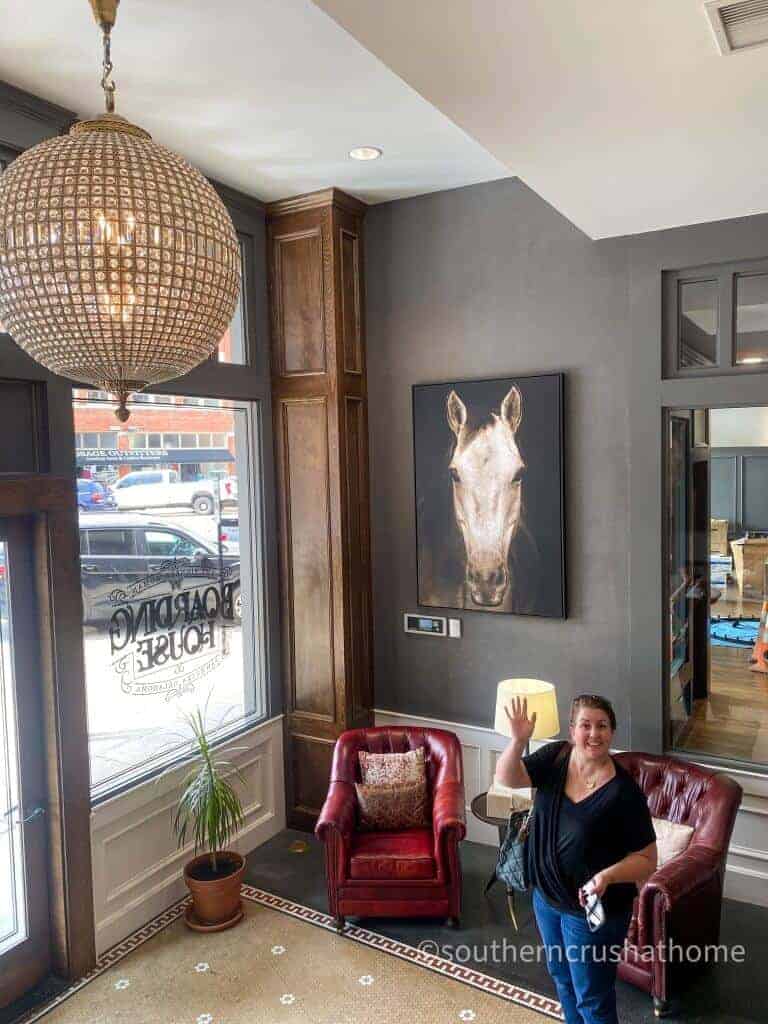 lobby of boarding house in pawhuska
