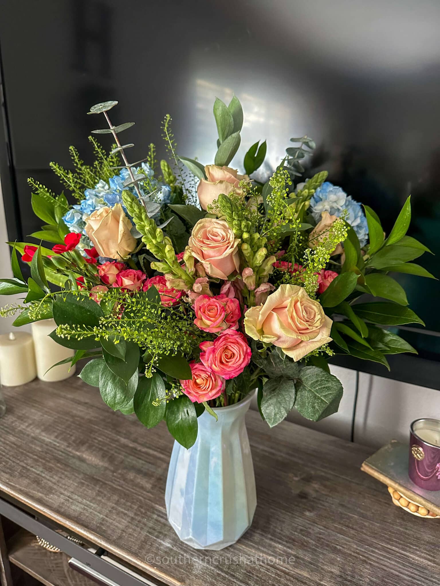 grocery store flowers in bouquet