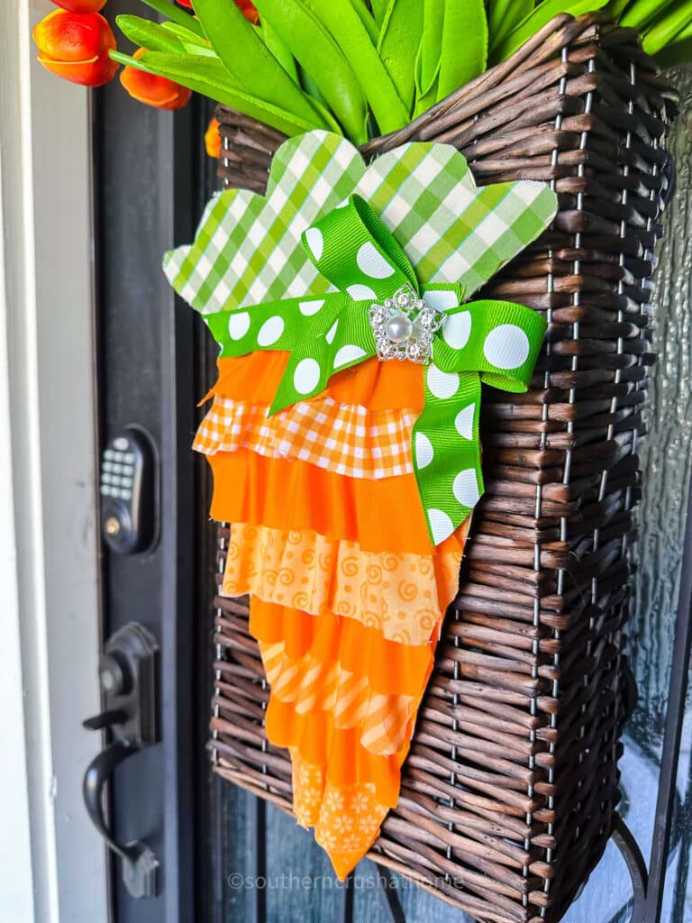 carrot wreath on front door