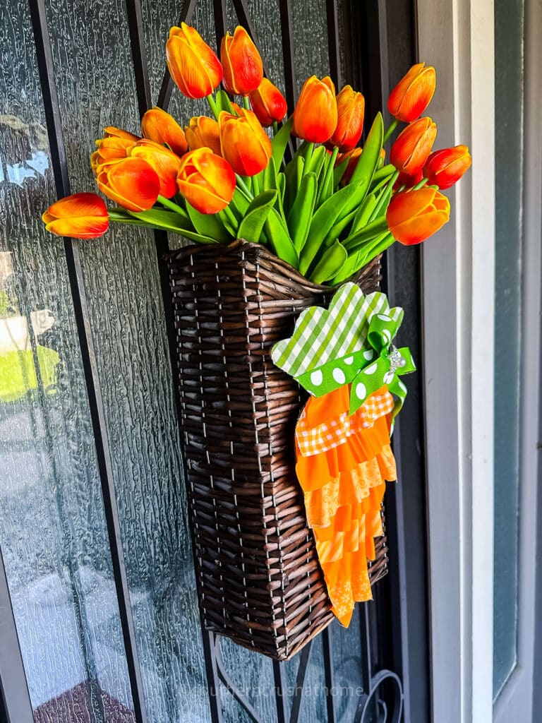 side view of carrot wreath