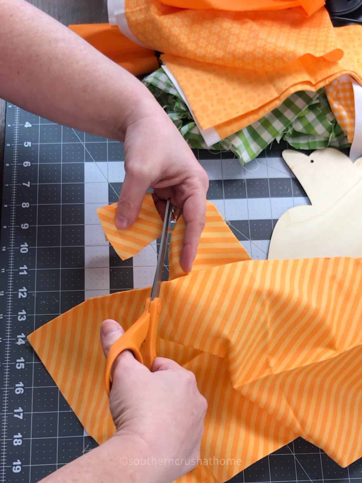 cutting fabric strips
