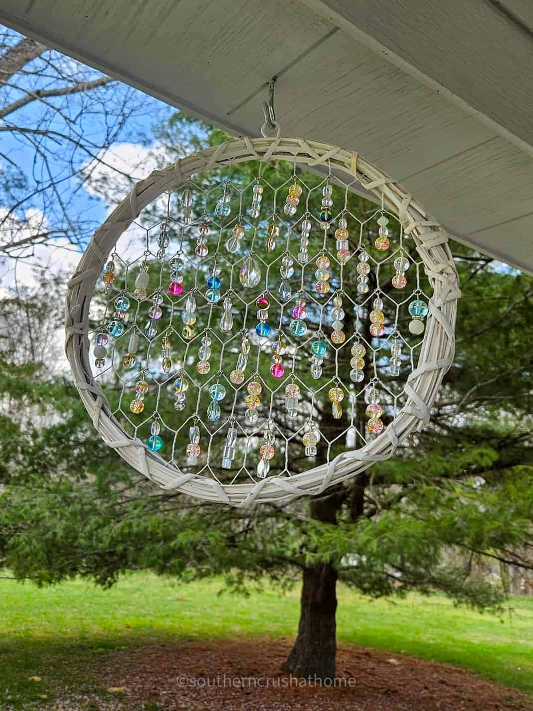 white wrapped hoop suncatcher