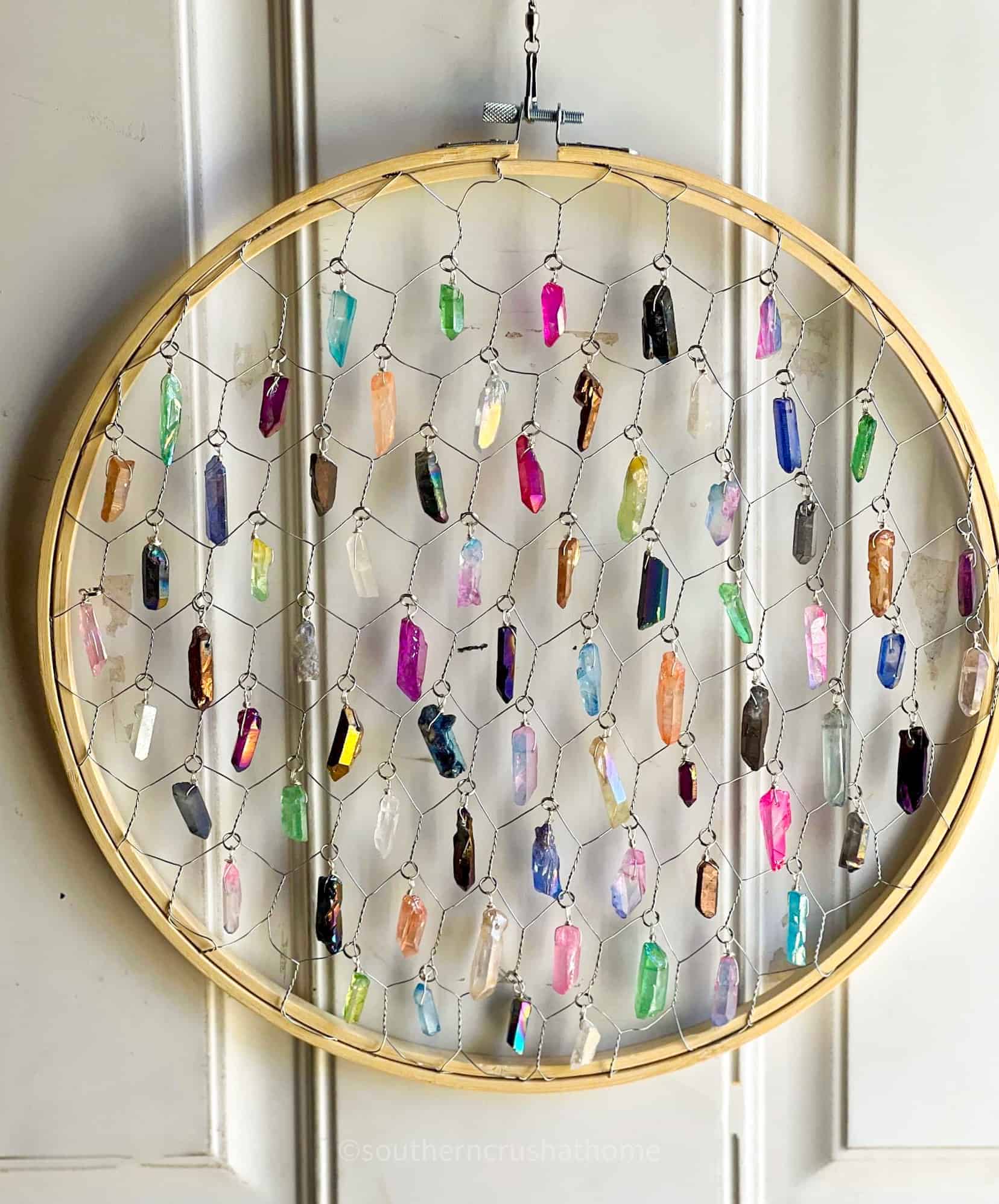 multicolored embroidery hoop