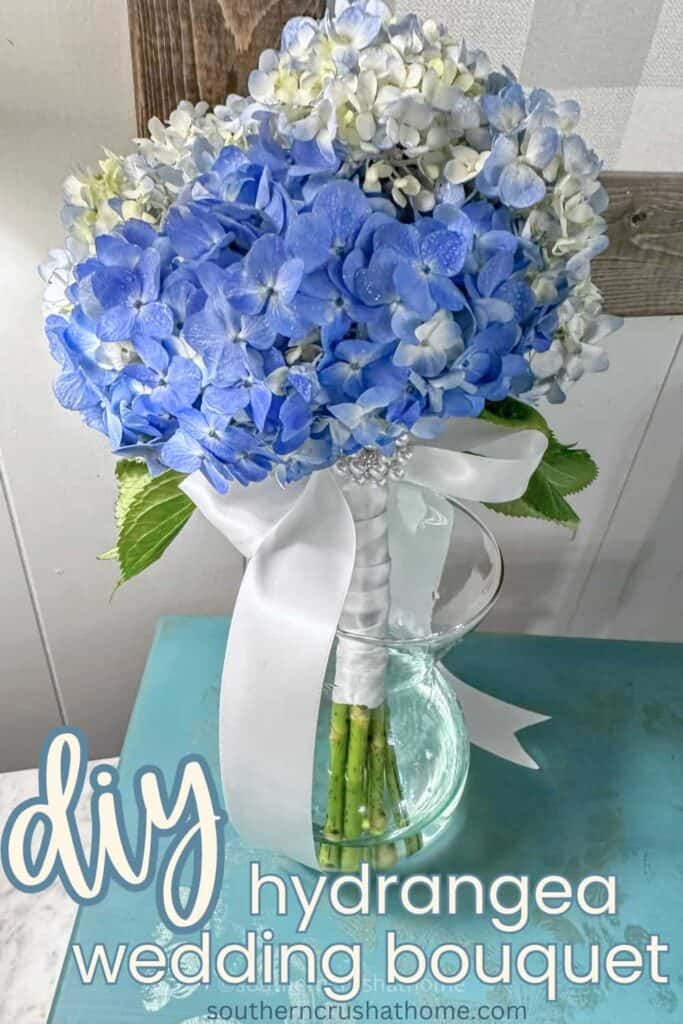 DIY Hydrangea Wedding Bouquet (Under $37)
