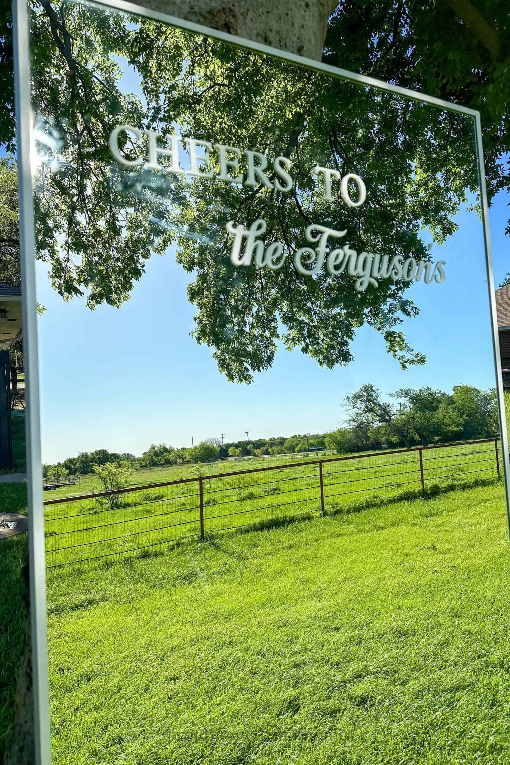 top of wedding mirror