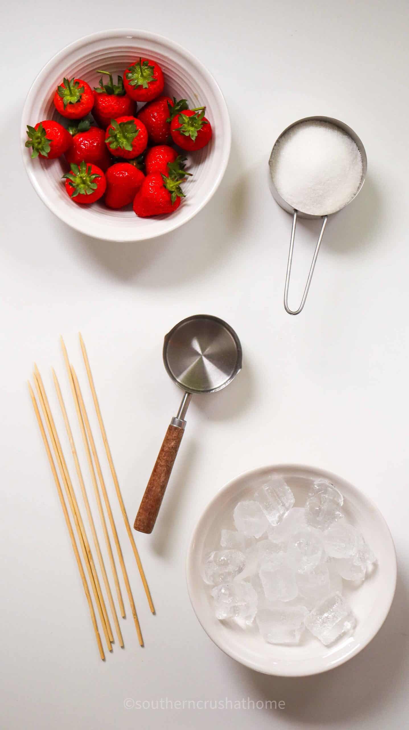 ingredients for Tanghulu Strawberries