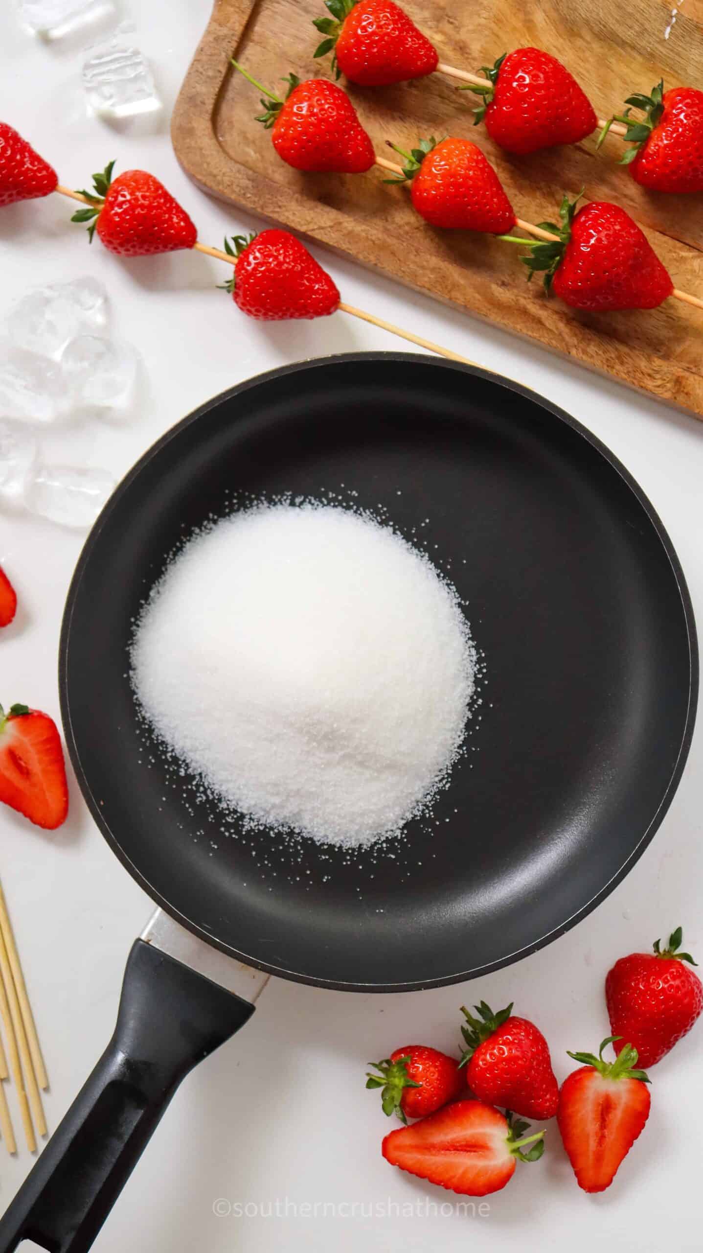 sugar in saucepan