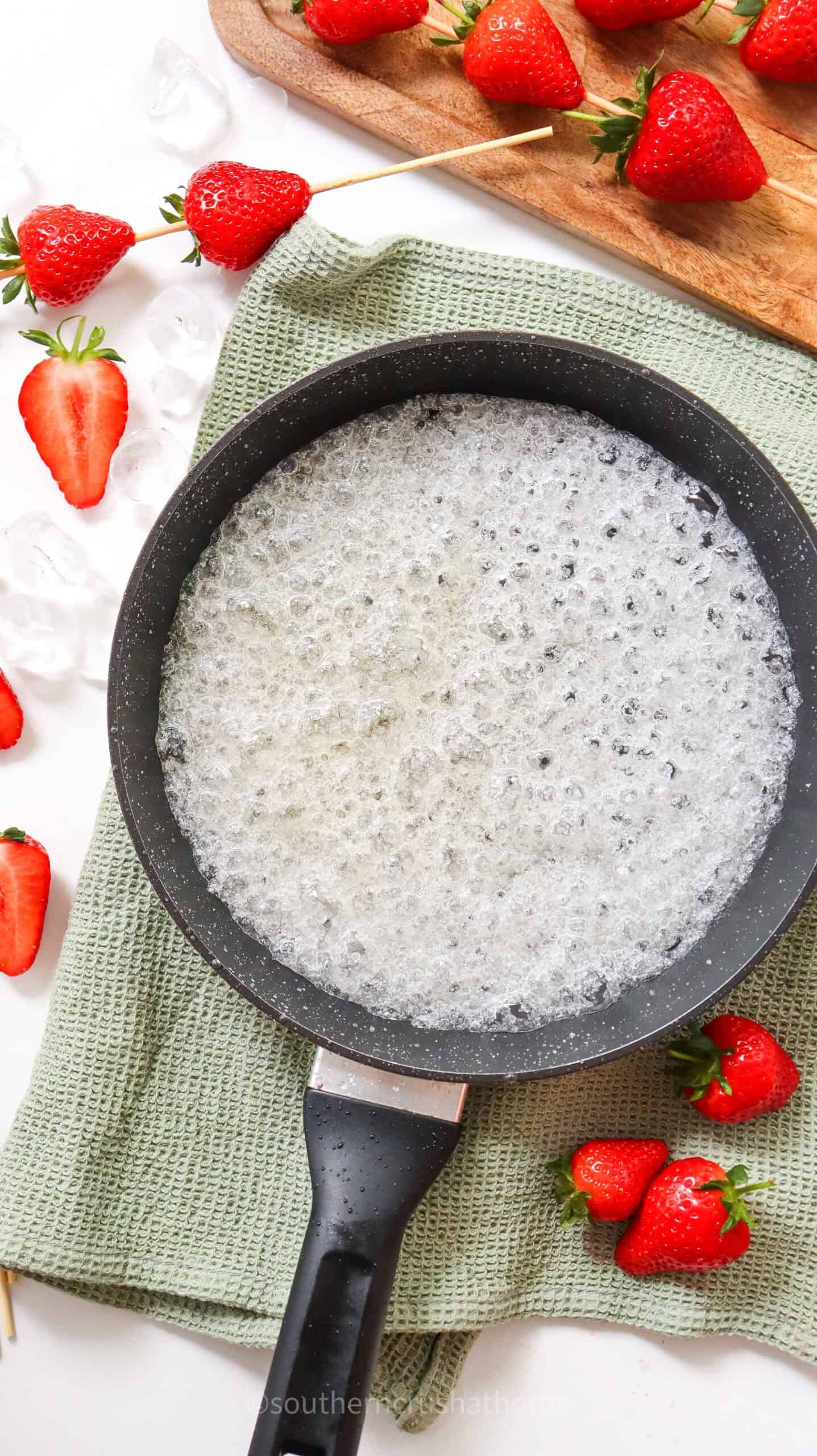 boiling sugar water to candy stage