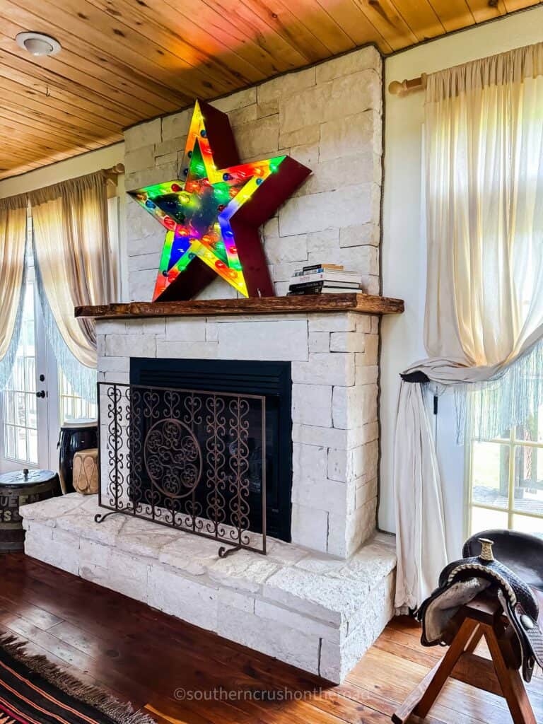 fireplace at the star house