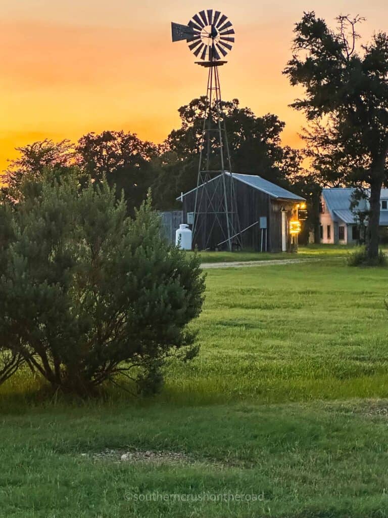 sunset in round top texas