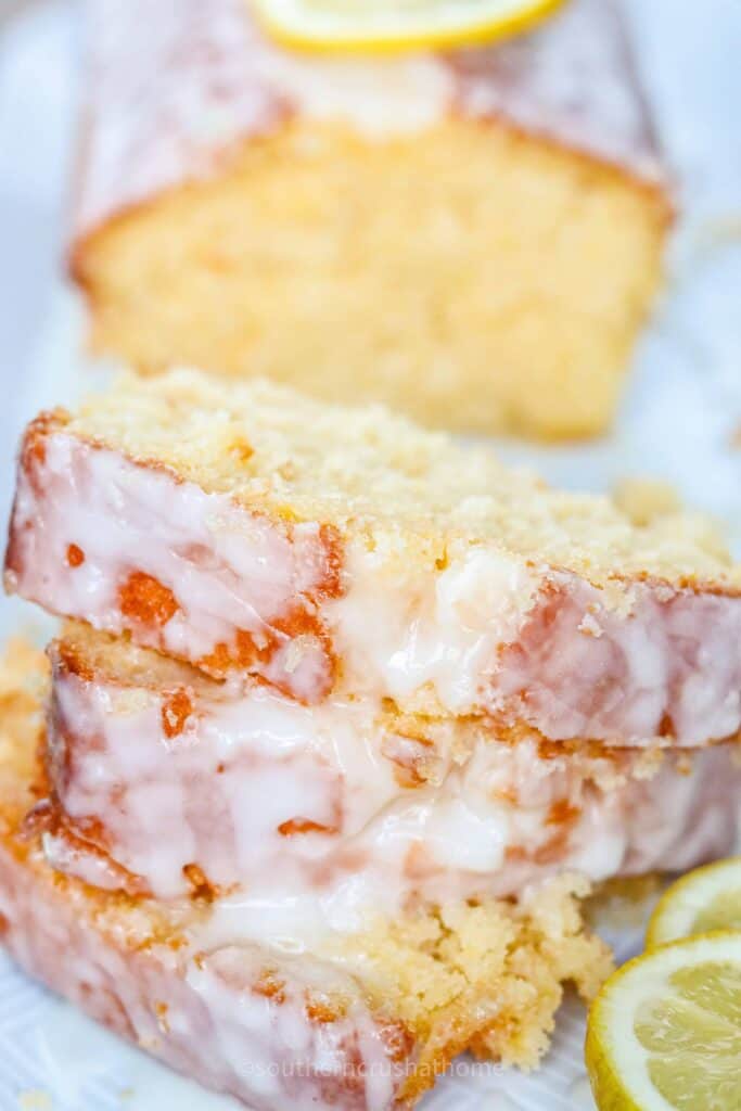 close up of final lemon loaf starbucks copycat