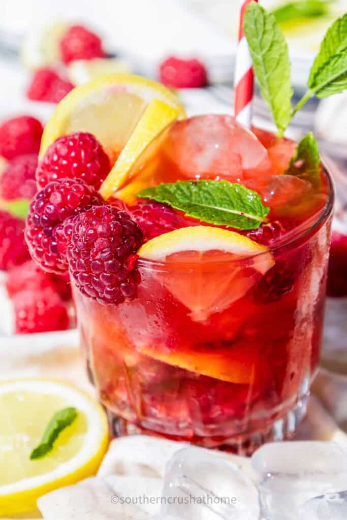 raspberry lemon mint mocktail refresher