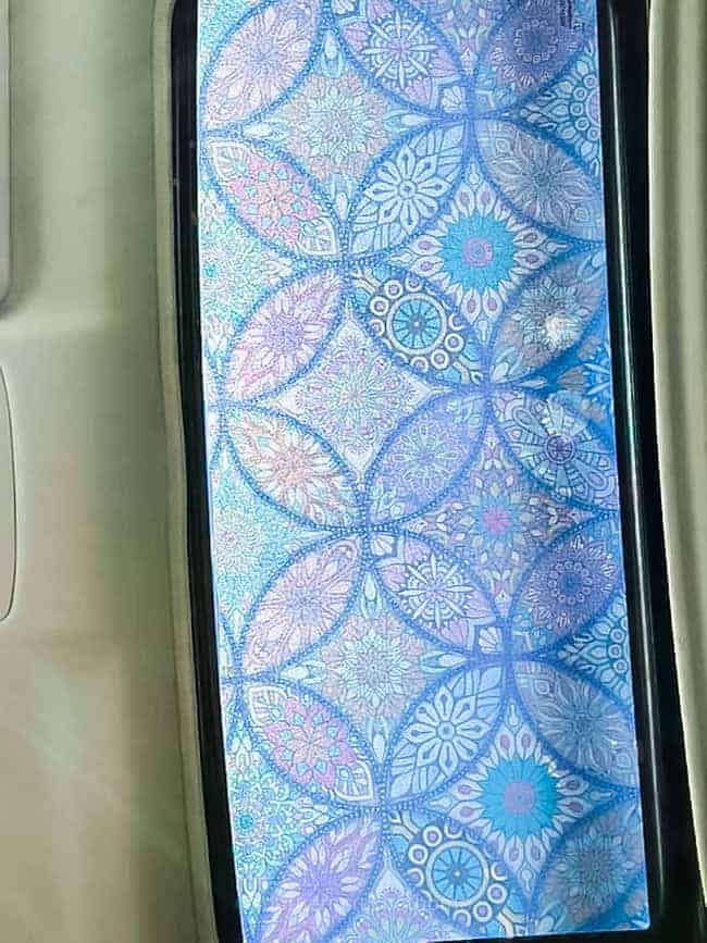 stained glass window film on sunroof