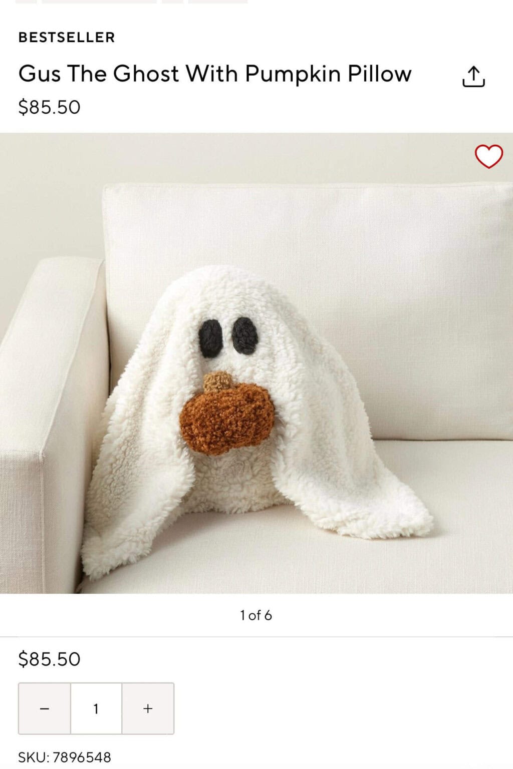 Gus The Ghost Pillownull