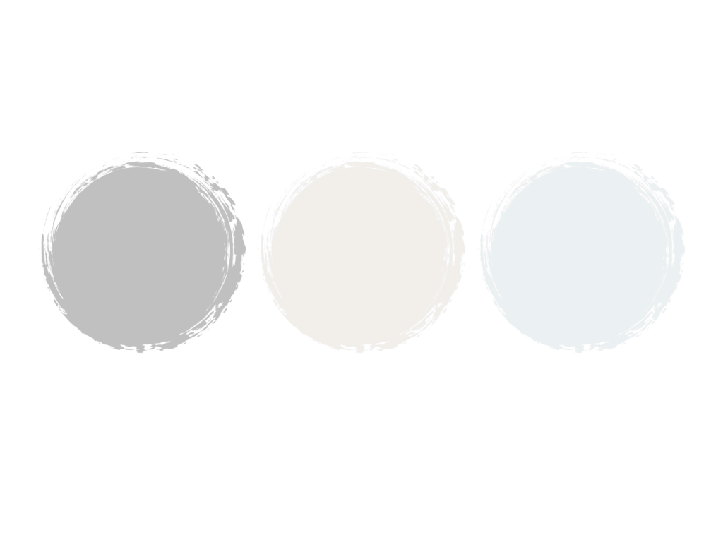 crisp white and silver color palette