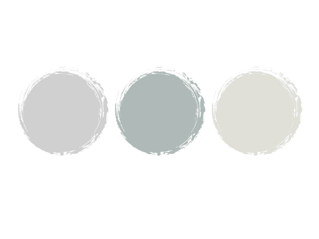 cool gray and soft sage palette