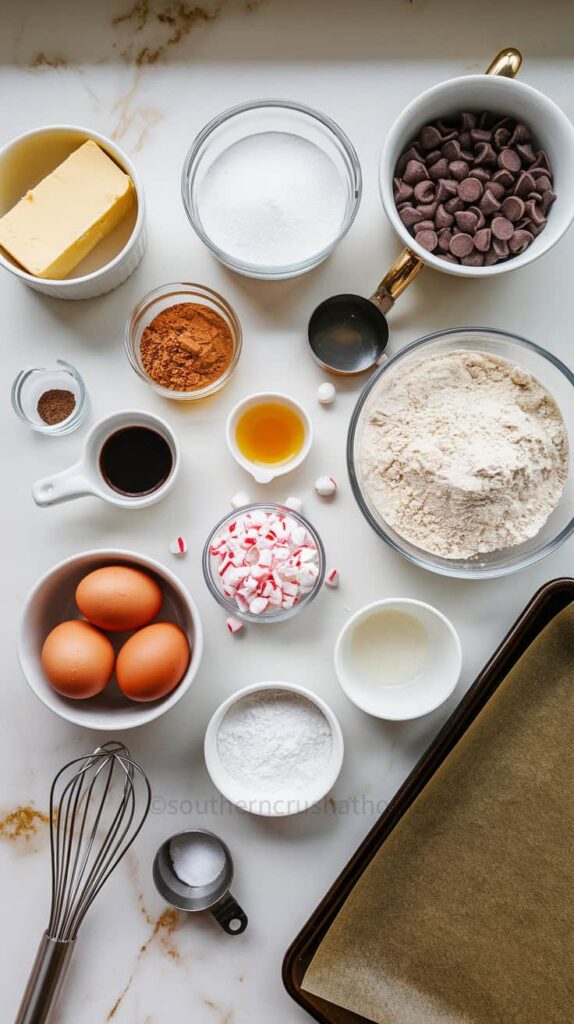 ingredients for peppermint cookies