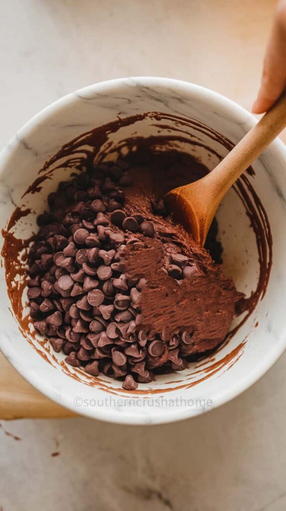 combining ingredients for peppermint cookies
