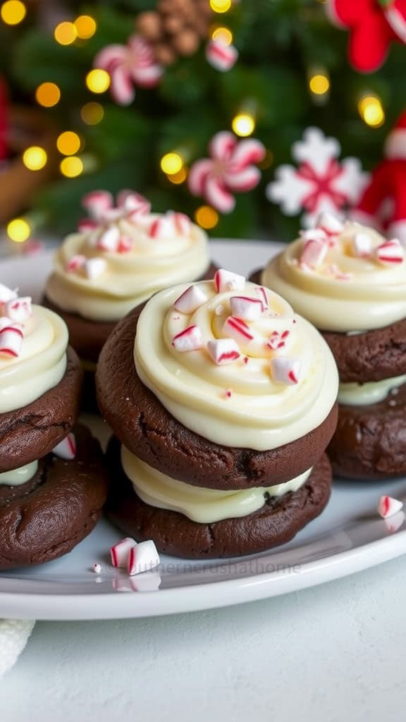 stacked peppermint cookies
